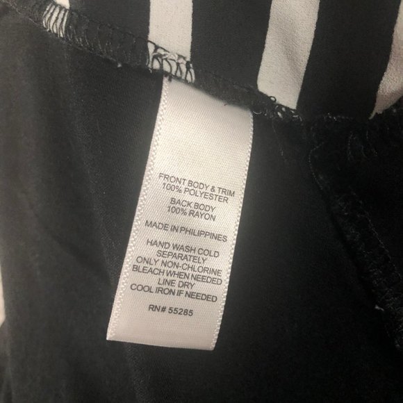 Black and White Striped Chiffon Front Express Tank - Picture 7 of 7